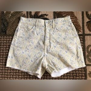 LC Lauren Conrad Yellow Floral Jean Shorts